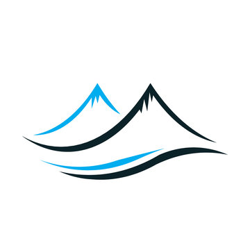 Mountains with steep peaks logo