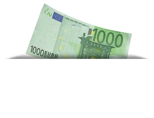 Obraz na płótnie Canvas crise monétaire, dévaluation, billet de 1000 euros