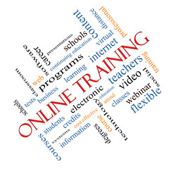 Online Training Word Cloud Concept Angled