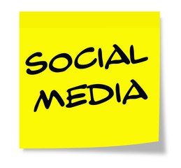 Social Media on Yellow Sticky Note