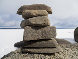 rocks on the shore of Lake