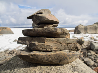 rocks on the shore of Lake