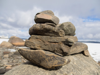 rocks on the shore of Lake