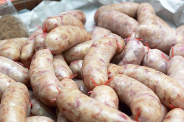 BBQ sausages in the market