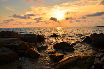 Fototapeta na wymiar Twilight Sunset on Beach