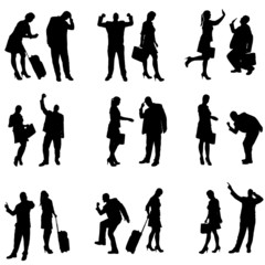 Vector silhouette of business people.