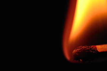 flamme von zuendholz grossansicht