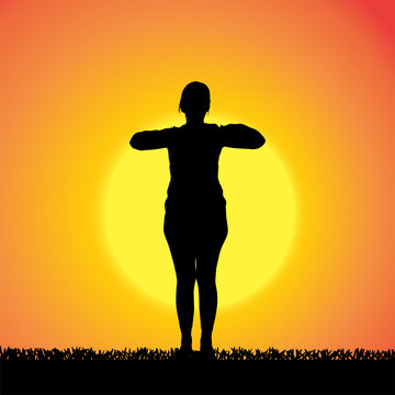 Vector silhouette of woman.