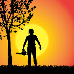Vector silhouette of a man.
