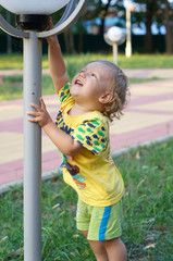 funny little boy closeup