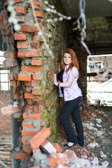 Young girl with red hair