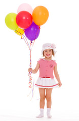 Charming girl with balloons.