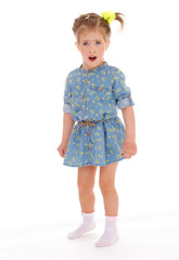 charming little girl playing and having fun.