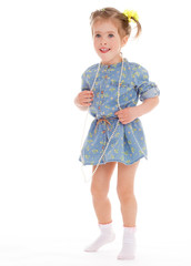 charming little girl playing and having fun.