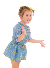 charming little girl playing and having fun.