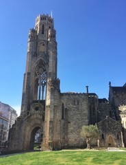 Church tower with bells in Orense, Spain