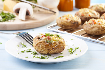 Baked stuffed mushrooms