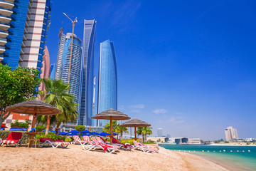 Beach in Abu Dhabi, the capital of United Arab Emirates