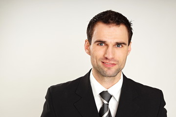 Businessman in suit, left you can write some text