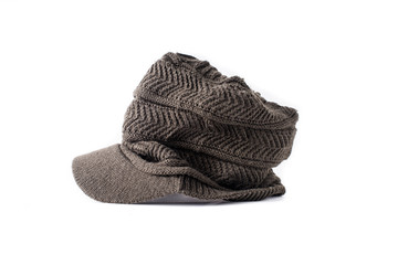 Tweed News Boy hat style Isolated on a White Background