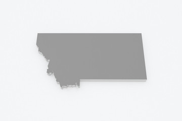 Three-dimensional map of Montana. USA.