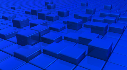 Abstract Blue Cubes Background