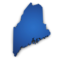 Map Of Maine 3d Shape - 64475383