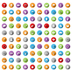 100 VECTOR BUTTONS (icons poster business marketing e- shopping)