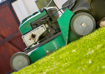 close up of lawn mower