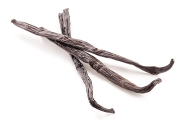 The fragrant vanilla isolated on white