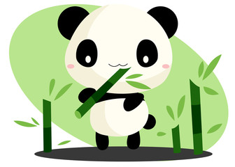 Naklejka premium Panda and Bamboo