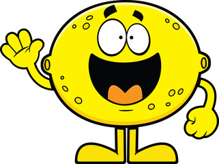 Cartoon Lemon Waving