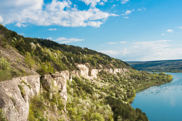 Fototapeta na wymiar Spring landscape of the Dniester River