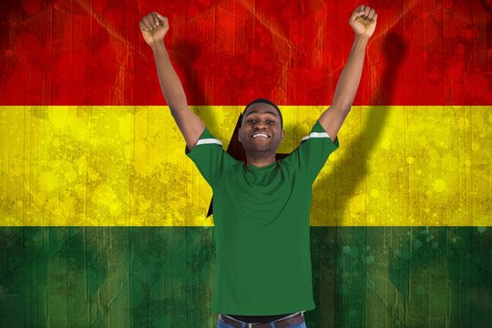 Cheering Football Fan In Green Jersey