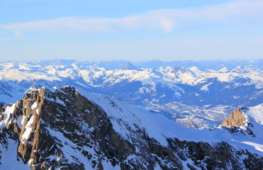 Naklejka na ściany i meble Powierzchnia Kitzsteinhorn narciarski w Austrii - wspaniałe widoki