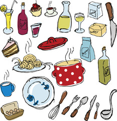 Hand drawn restaurant menu isolated