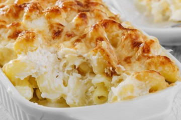 pasta casserole cheese white sauce
