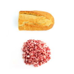 Baguette und Schinken