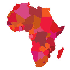 red vector mape of africa