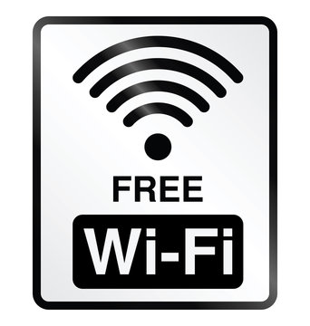 Monochrome free WiFi public information sign