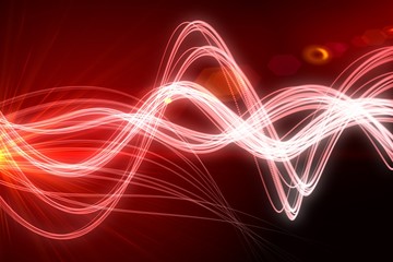 Curved laser light design in red