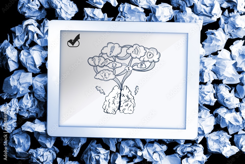 Poster Composite image of cloud computing doodle