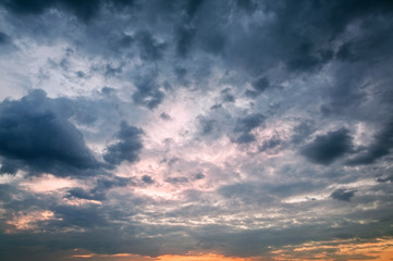 Obraz premium Dramatic sky with storm clouds as background