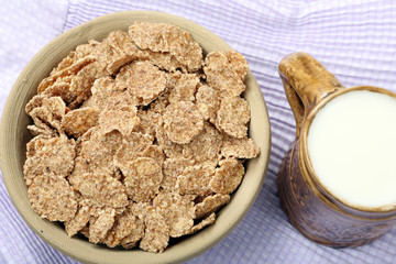 Healthy whole grain muesli breakfast