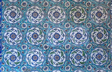 View of wall tiles in Blue Mosque, Istanbul