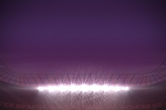 Large Football Stadium Under Purple Sky