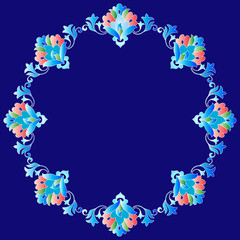 Frame with flowers of Ottoman art one version