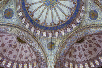 Internal view of Blue Mosque, Sultanahmet, Istanbul