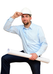 Bauingenieur mit Zeichnung