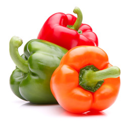 Sweet bell pepper isolated on white background cutout